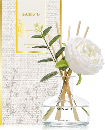 Reed Diffusers Set, 7.10 oz Flower Scented Diffuser with 7 Sticks, Long Lasting Home Fragrance for 120 Days, Perfect for B...