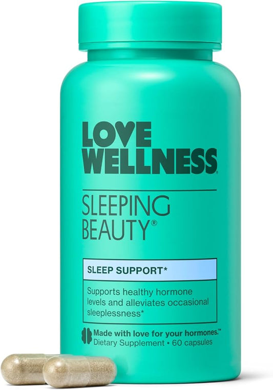 Love Wellness Sleeping Beauty | Sleep Support with Melatonin, Magnesium & L-Theanine | Promotes Restful Sleep, Relaxation...