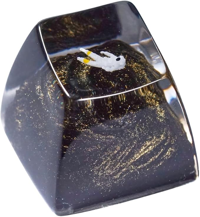Gold Galaxy Astronaut Artisan Keycap R1 SA Profile Custom Astronauts Keycaps 1U ESC Space Explorer Handmade Gaming Resin K...