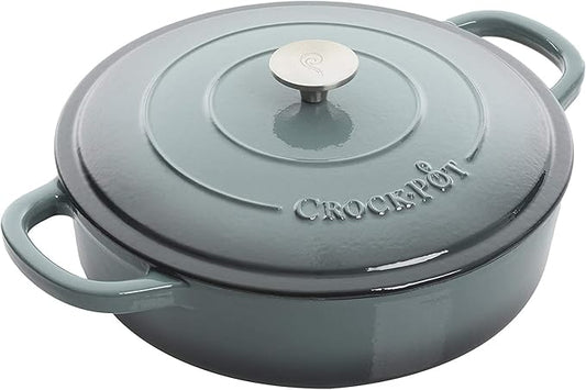 Crock-Pot Crock Pot Artisan Enameled Cast Iron Braiser W/Lid, 5 Quart, Slate Gray