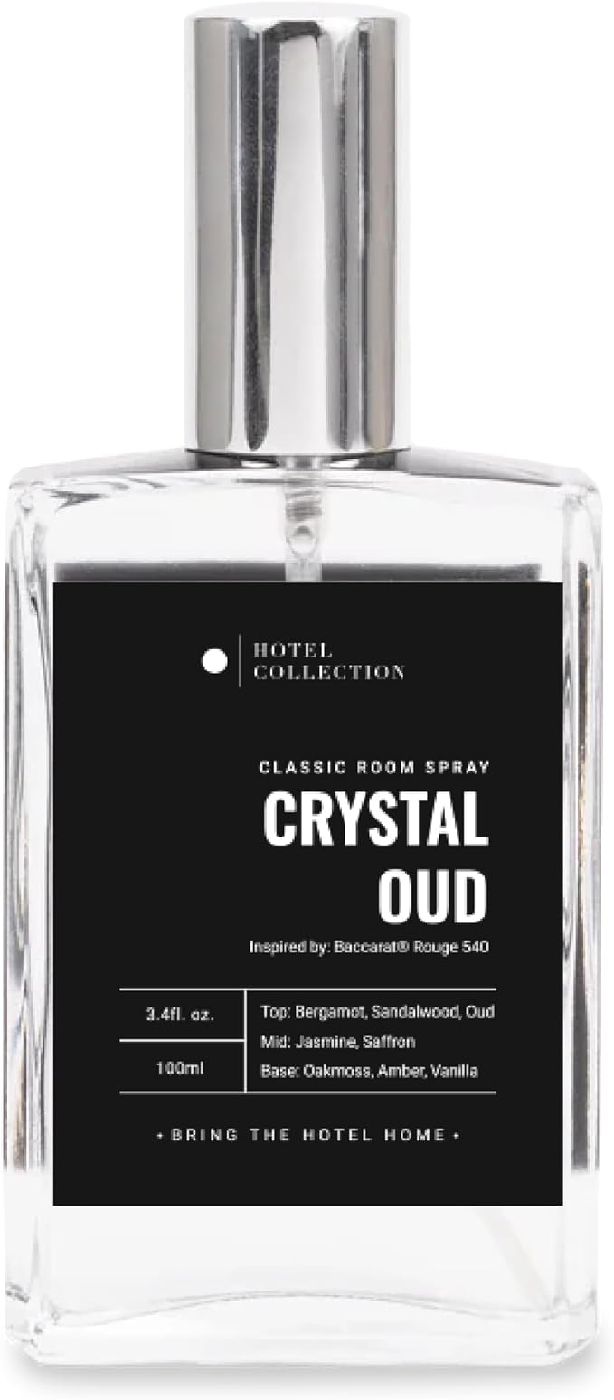 Hotel Collection | Crystal Oud Essential Oil Room Spray | Luxury Hotel Inspired Aromatherapy | Bergamot, Saffron and Amber...