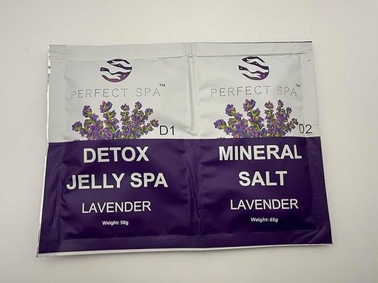 Perfect Spa Lavender Crystal Jelly Foot Bath Kit, Detox Jelly Spa and Mineral Salt, Professional Pedicure Treatment, 2-Ste...