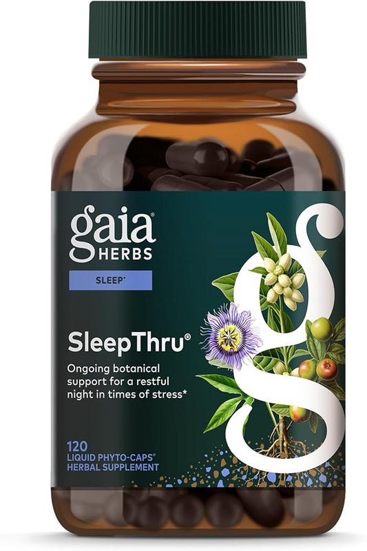 Gaia Herbs SleepThru - Sleep Support Supplement with Ashwagandha Root, Magnolia Bark, Passionflower & Jujube Date* - 120 V...