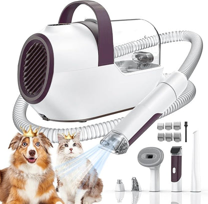 Ozumek Dog Grooming Vacuum, Dog Grooming Kit with Pet Clipper Nail Grinder, 6 Pet Grooming Tools (Caramel)