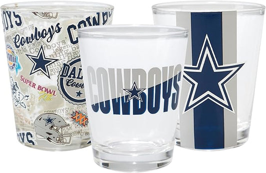 NFL Team Logo Barware Team Spirit 1.5oz Shot Glasses 3-Pack