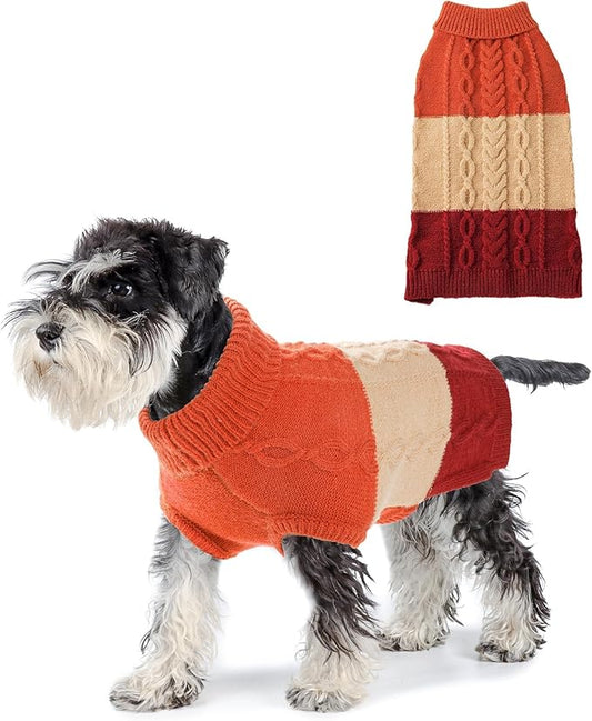 NACOCO Dog Sweater Color Block - Halloween Cat Knitted Clothes Pet Fashion Sweatshirt Soft Vest Thickening Winter Warm Kni...