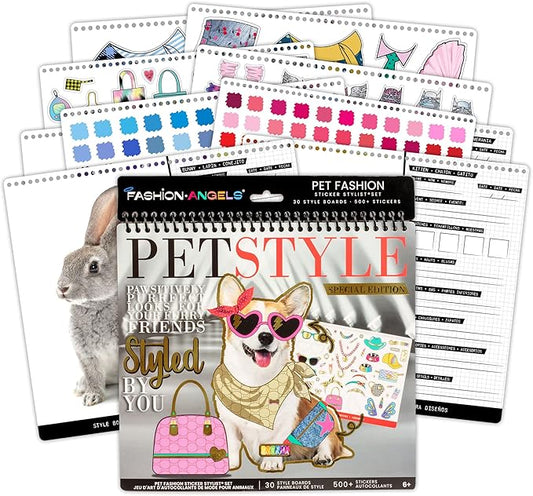 Fashion Angels Pet Fashion Sticker Stylist - 30 Style Sheets for Kids Coloring - Name, Accessorize, and Design Unique Outf...