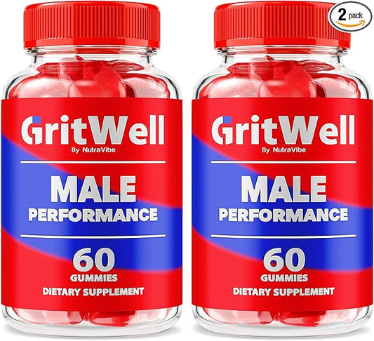 (2 Pack) GritWell Gummies – Official Grit Well Daily Fitness Formula with Premium Blend for Natural Energy, Stamina & Driv...