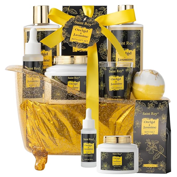 Luxury Home Spa Bath Gift Basket, Spa gift basket Christmas Gifts for Women men, Spa Kit Self-care Gifts, Spa Collection G...
