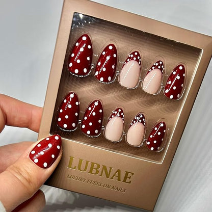 Lubnae Luxury Collection Press-On Nails – Collection – 30 Reusable Nails with Glue – Oval Short – Salon Quality at Home (S...