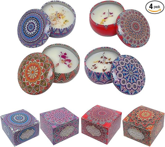 HYCSC Scented Candles Gift Set, 4 Pack Aromatherapy Candle for Home, Lavender Candle Birthday Gifts for Women, Long Lastin...